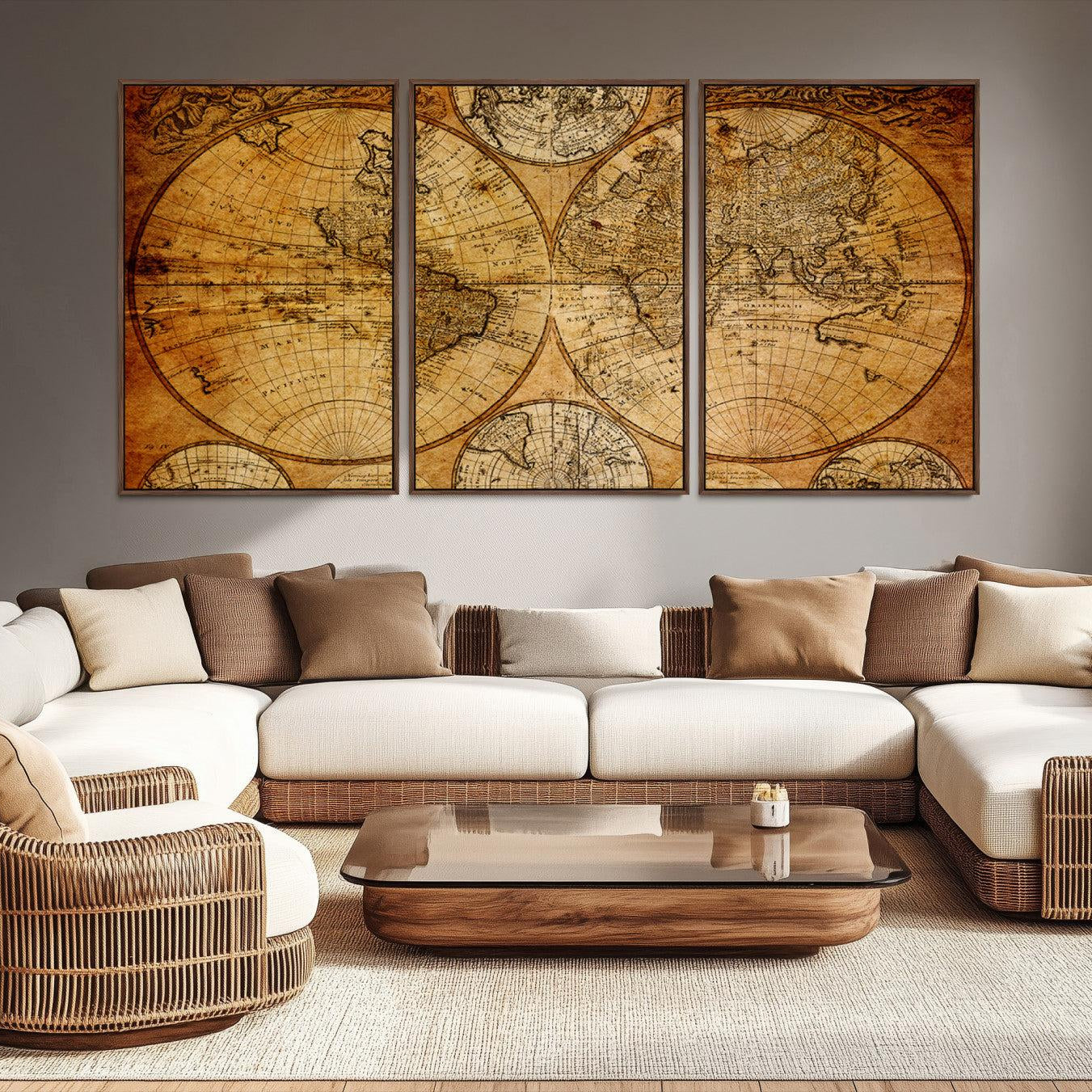 -Push Pin World Map Canvas Print – Framed Wall Art for Couples to Track Their Travels – Anniversary