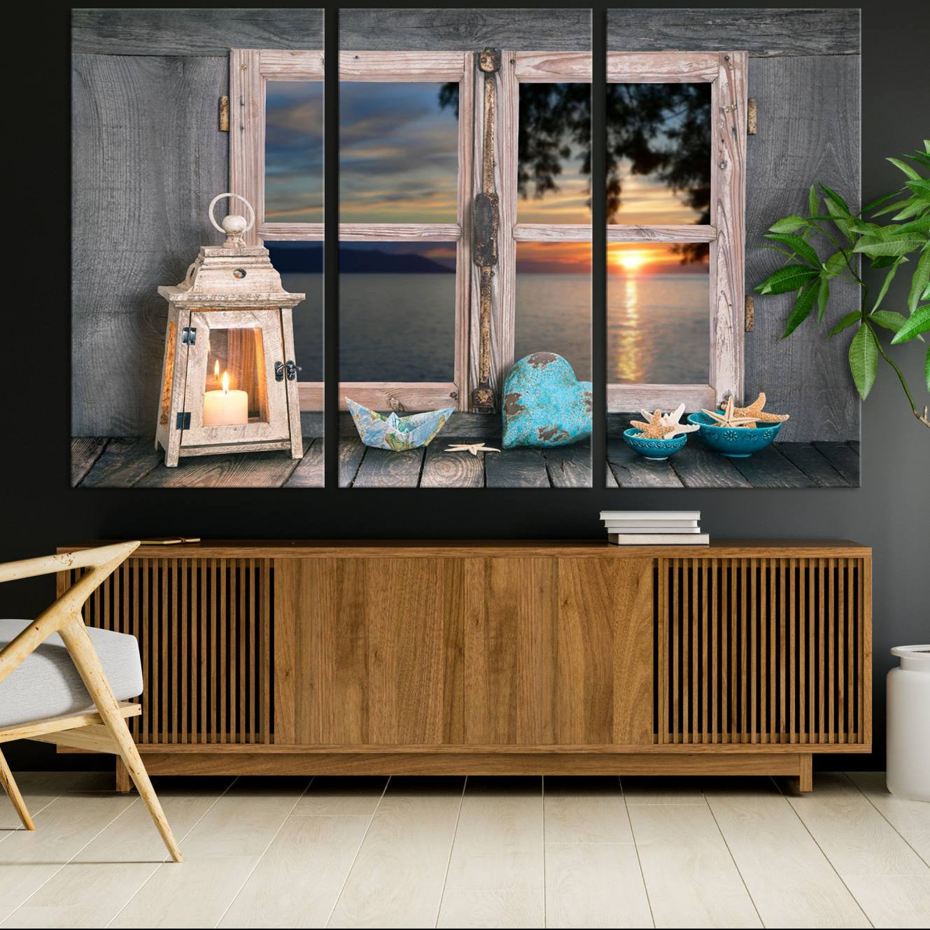 -Astonishing Sunset from the Window Wall Art Canvas Print
