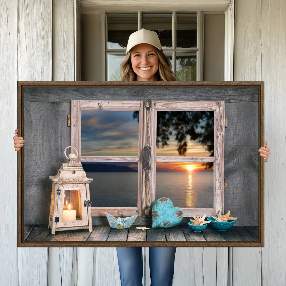 95268-MGV-CV-36X24-Astonishing Sunset from the Window Wall Art Canvas Print