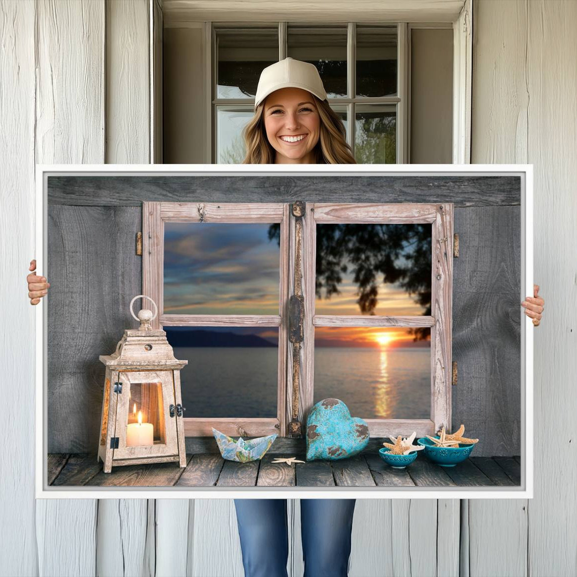 -Astonishing Sunset from the Window Wall Art Canvas Print