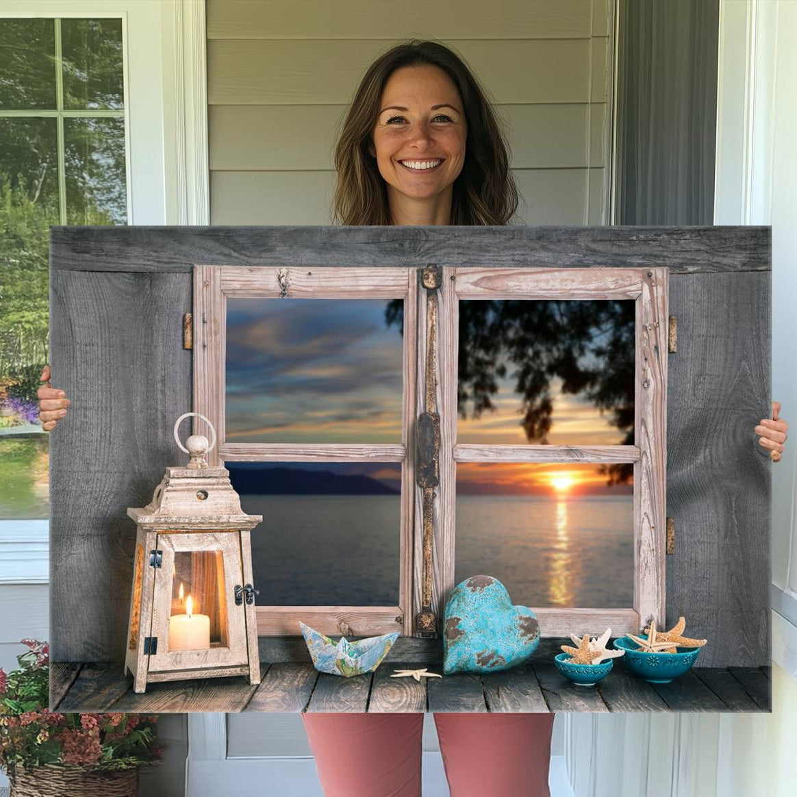 95268-MGV-CV-36X24-Astonishing Sunset from the Window Wall Art Canvas Print