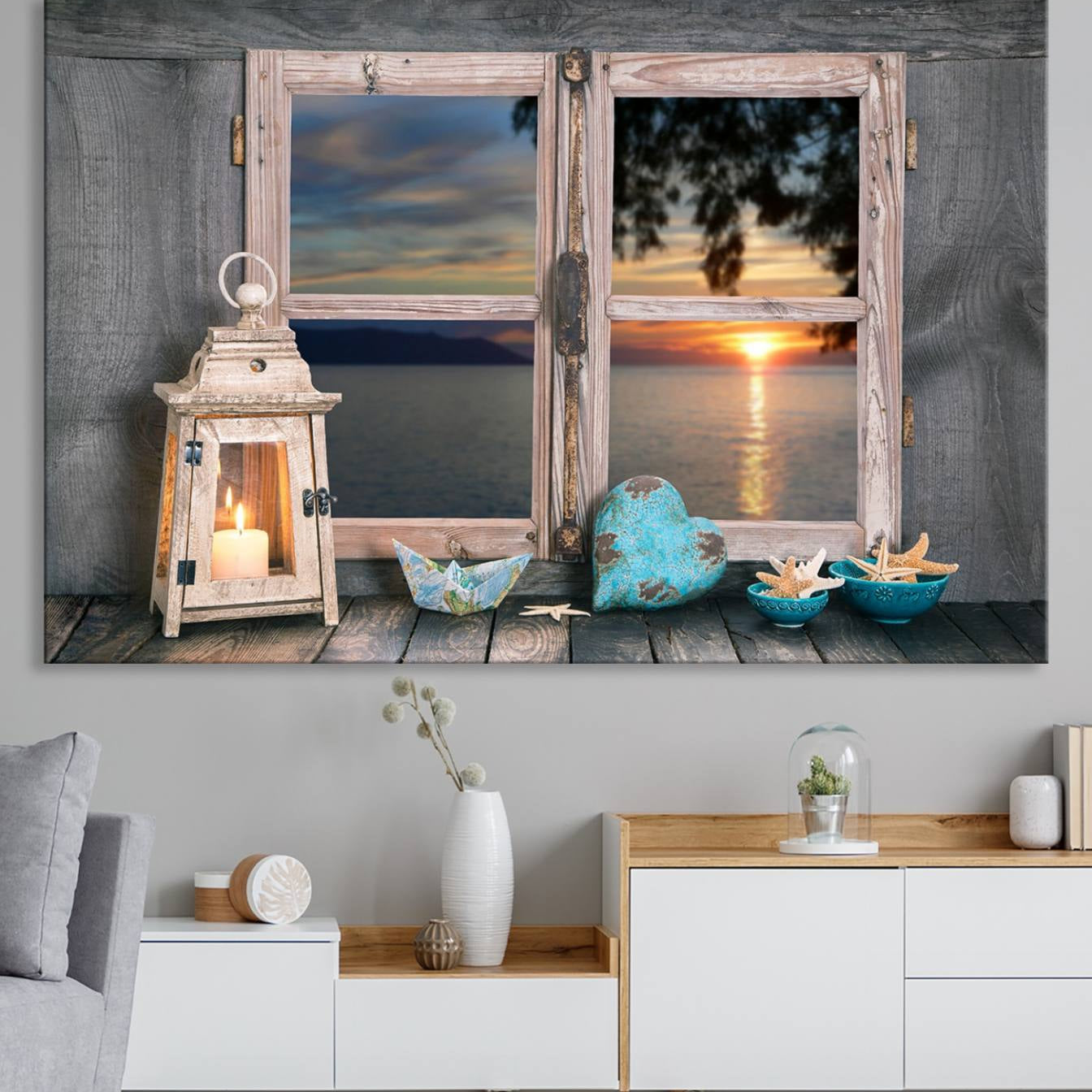 95268-MGV-CV-36X24-Astonishing Sunset from the Window Wall Art Canvas Print
