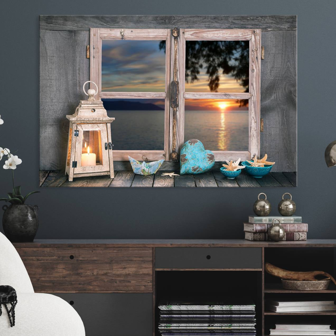 -Astonishing Sunset from the Window Wall Art Canvas Print