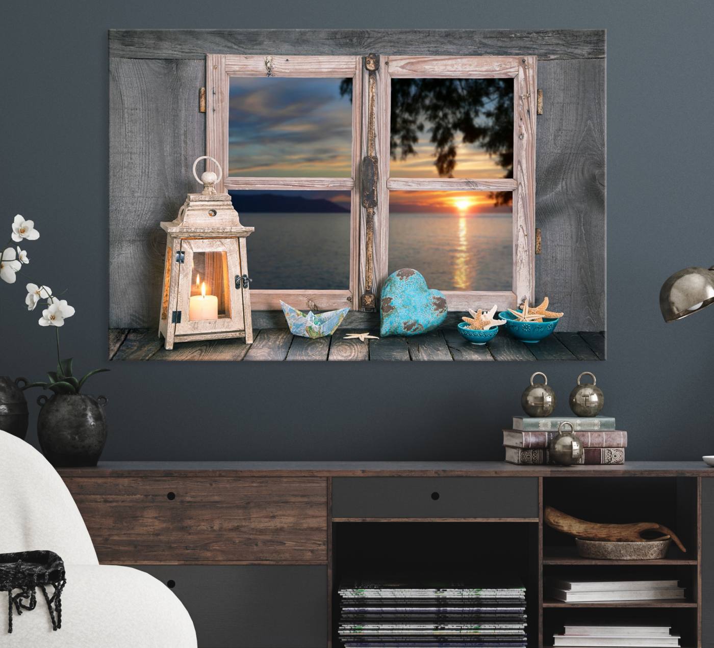 -Astonishing Sunset from the Window Wall Art Canvas Print