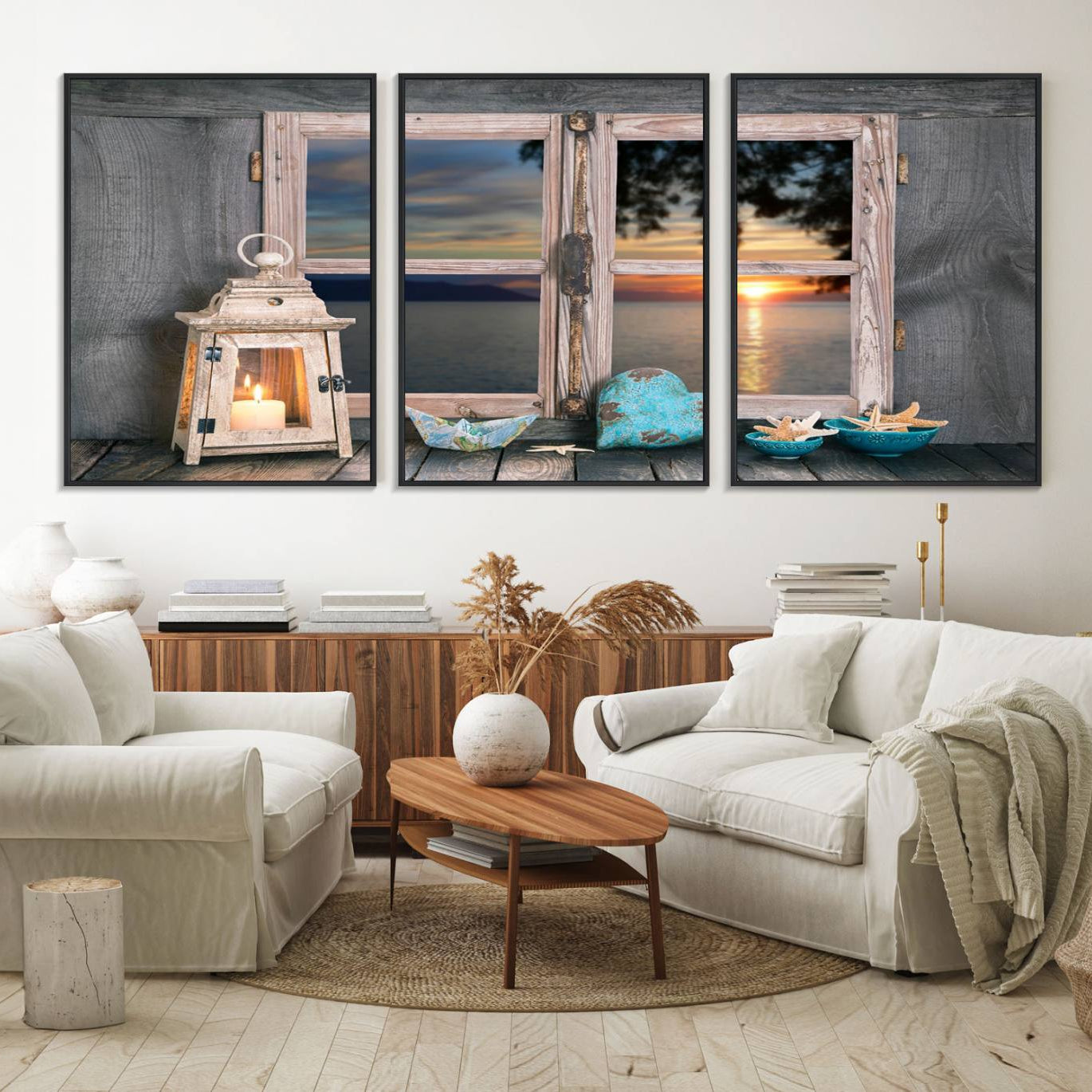 95268-MGV-FC-60X30-3P_Black-Astonishing Sunset from the Window Wall Art Canvas Print