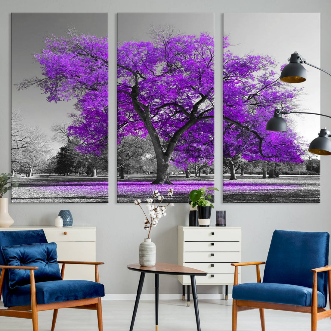 Big Purple Tree Wall Art Canvas Print