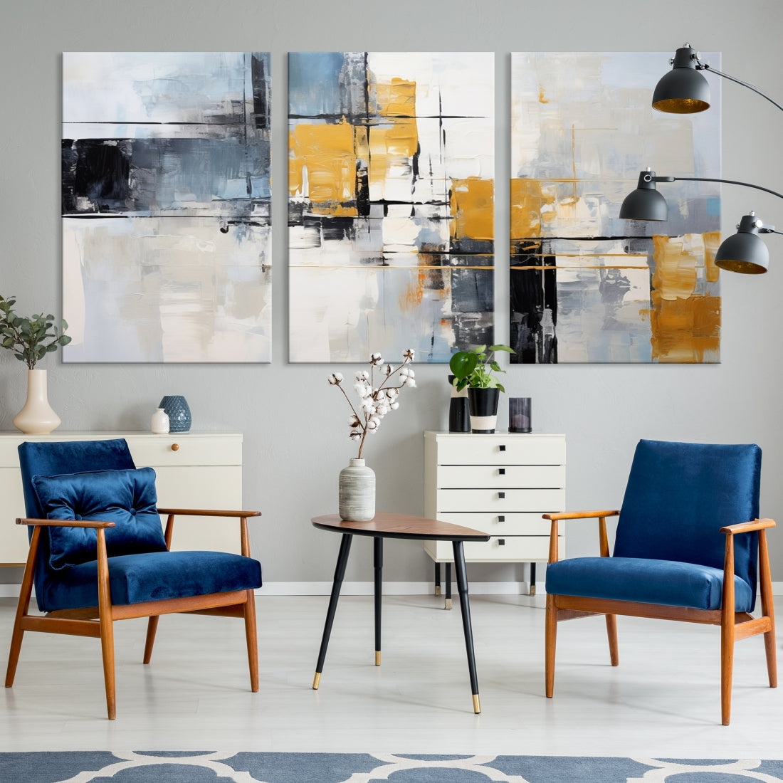 Edit-Images-Black Orange Abstract Wall Art Canvas Print, Contemporary Canvas Print