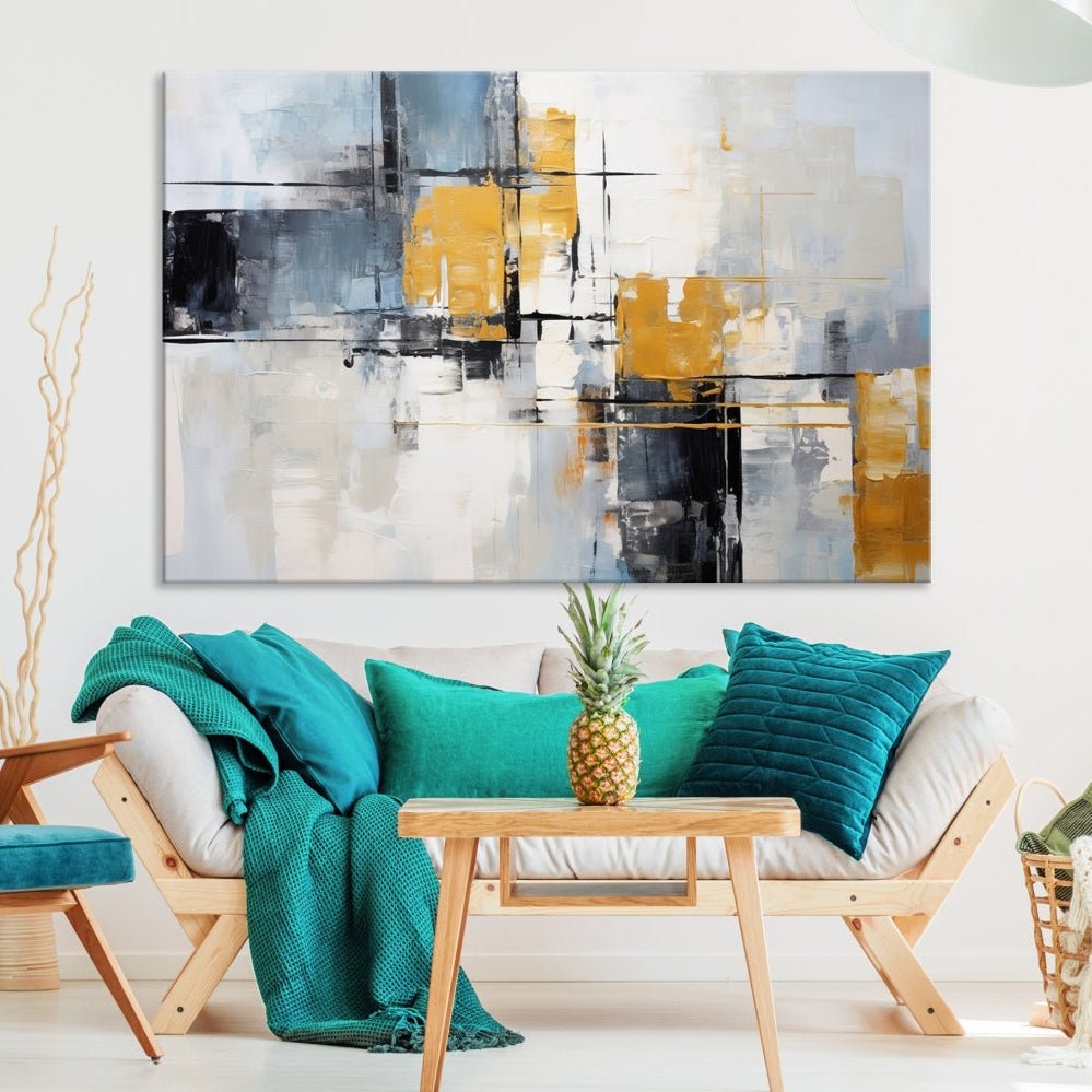 Edit-Images-Black Orange Abstract Wall Art Canvas Print, Contemporary Canvas Print