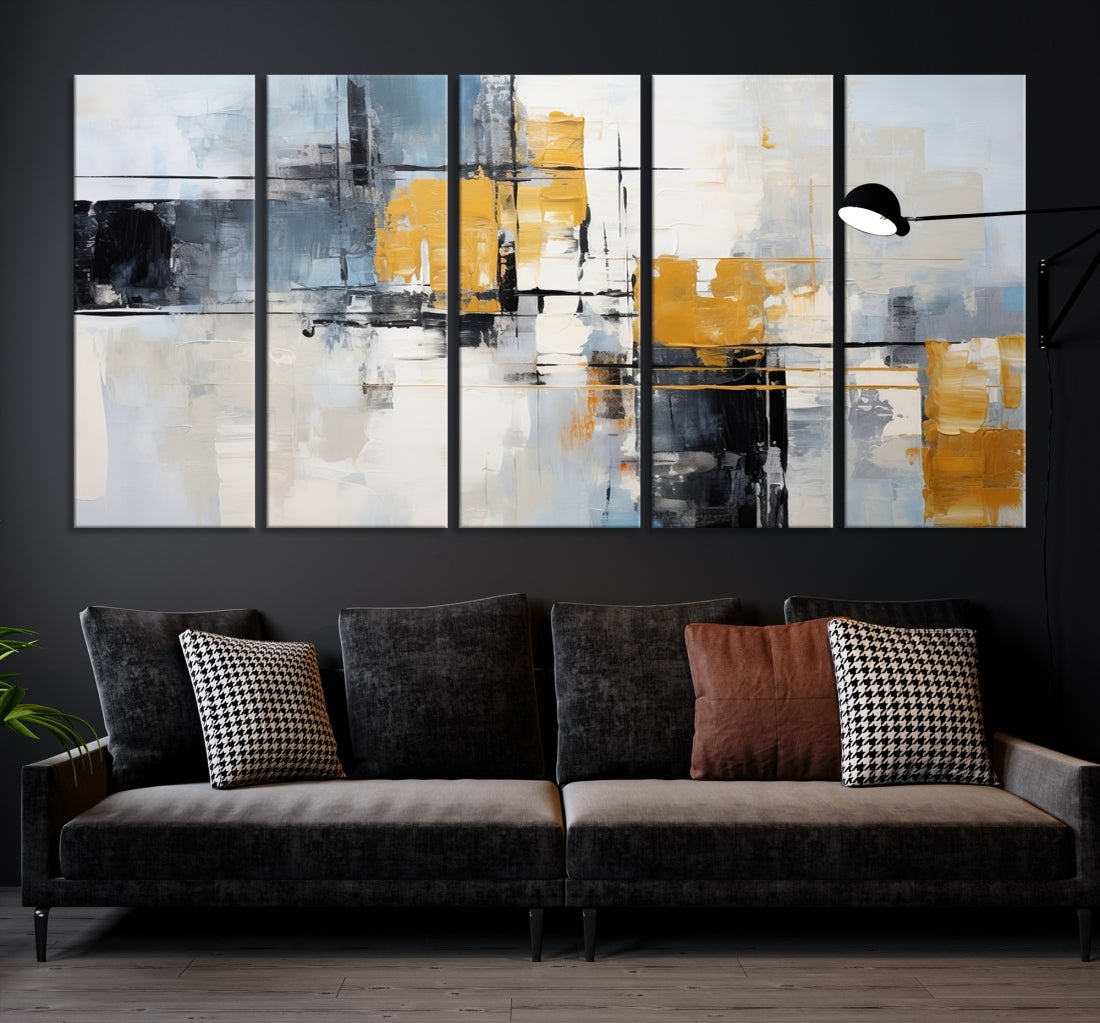 Edit-Images-Black Orange Abstract Wall Art Canvas Print, Contemporary Canvas Print