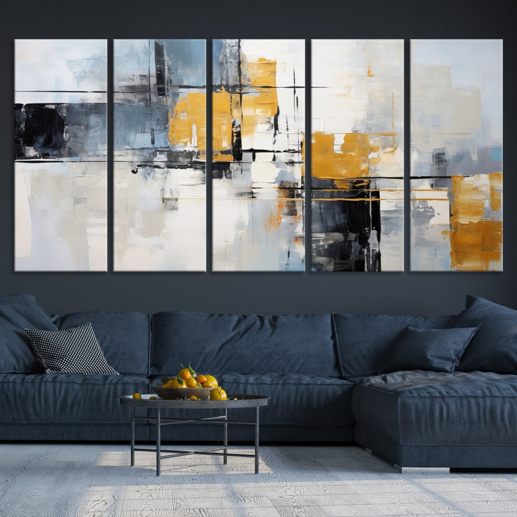 Edit-Images-Black Orange Abstract Wall Art Canvas Print, Contemporary Canvas Print