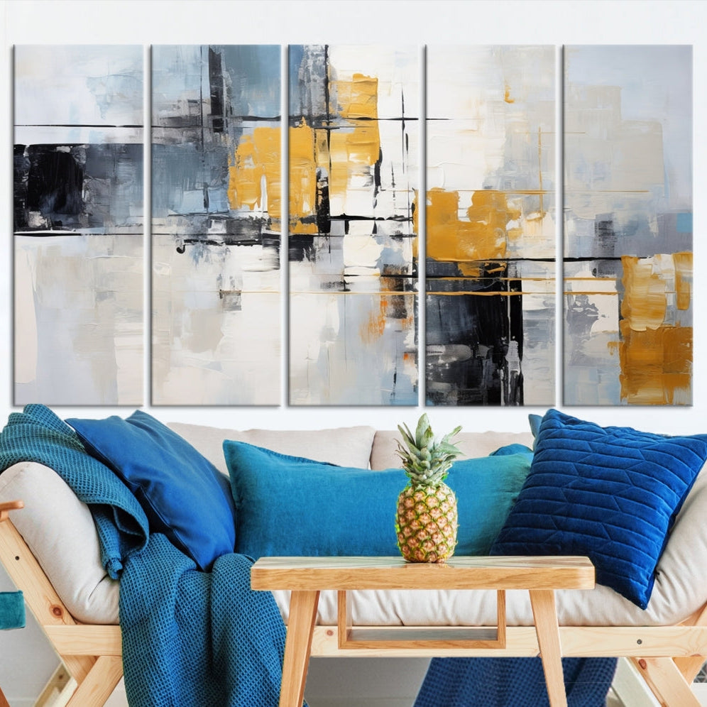 Edit-Images-Black Orange Abstract Wall Art Canvas Print, Contemporary Canvas Print