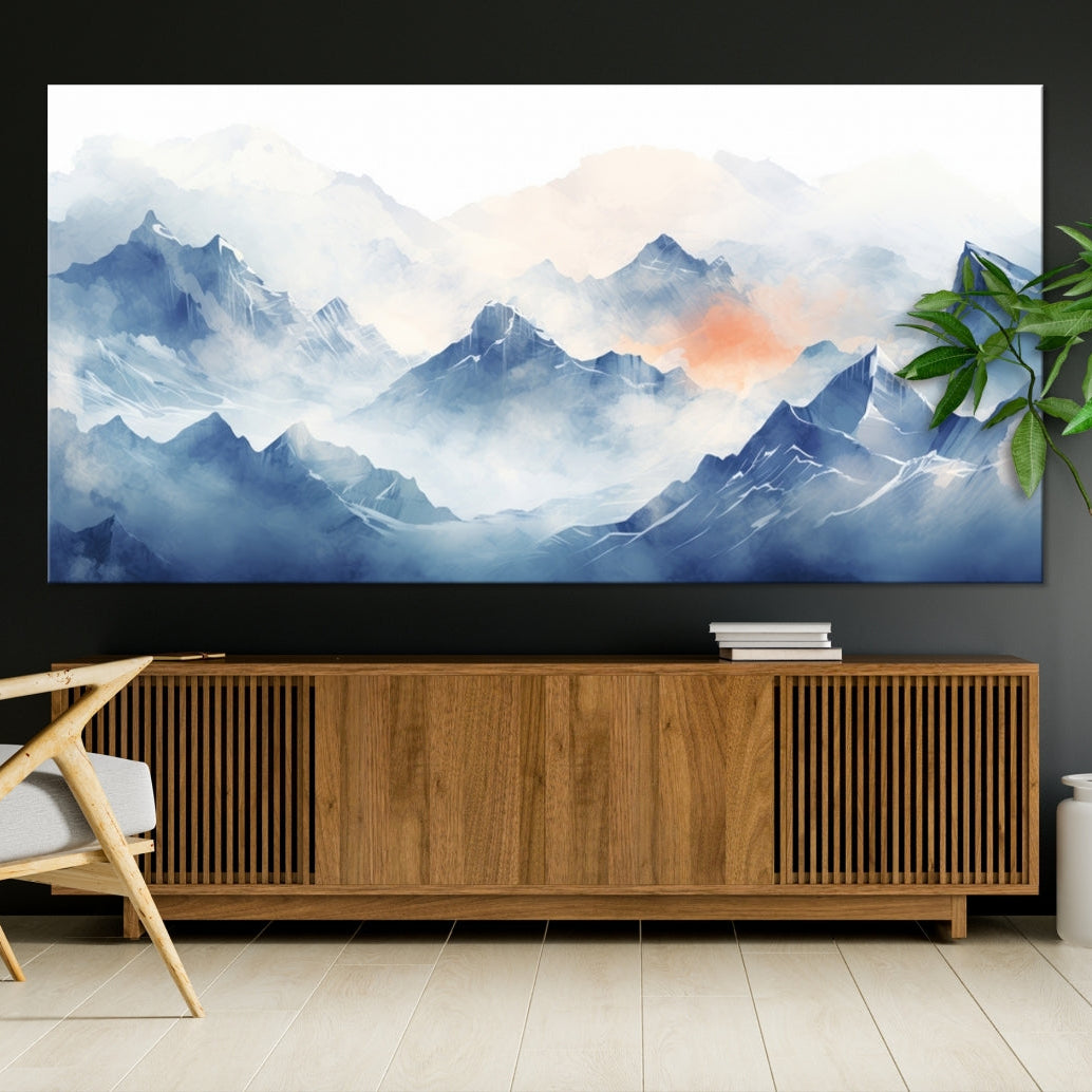 Edit-Images-Blue Orange Abstract Mountain Wall Art