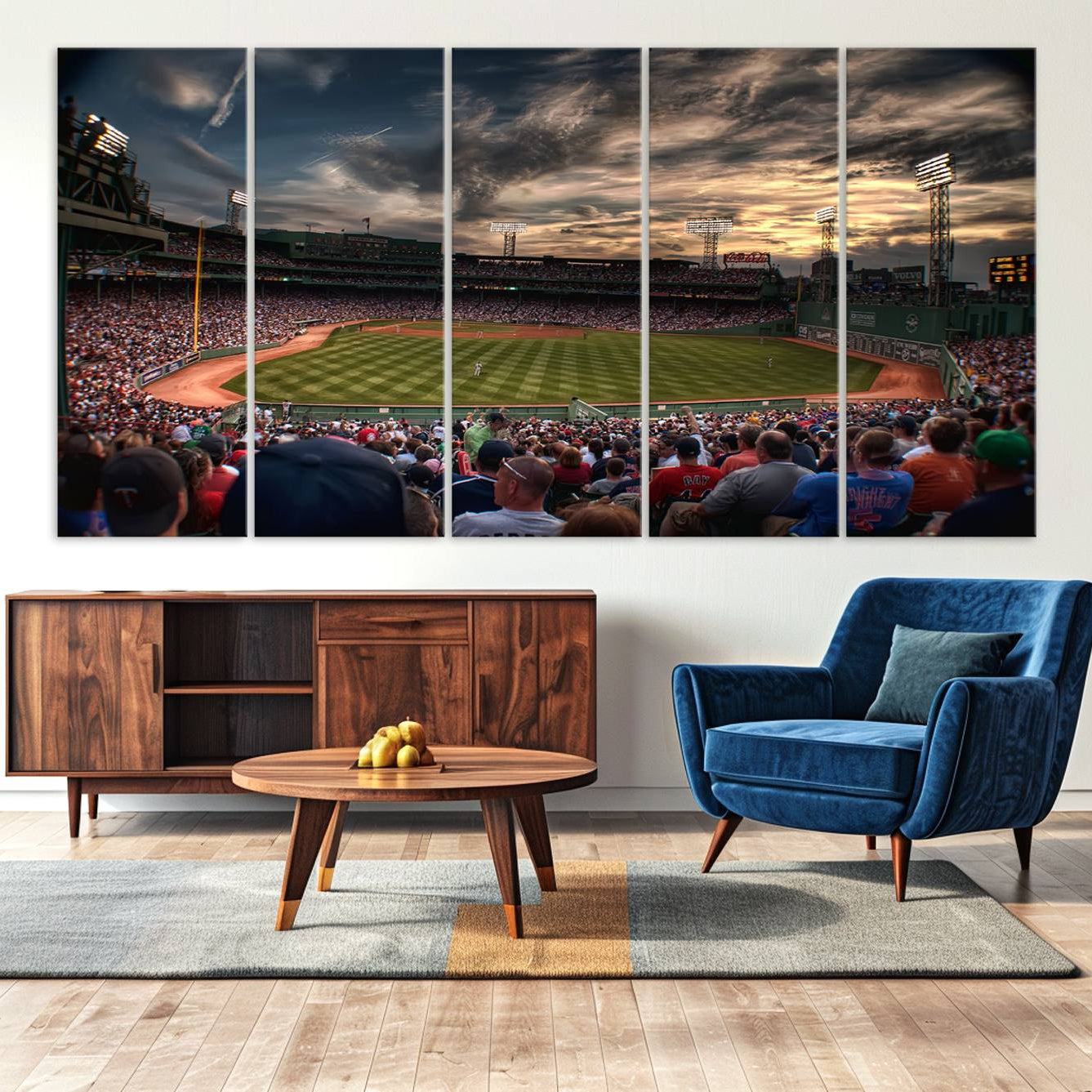 53432-MGV-CV-36X24-Boston Red Sox Baseball Team Print - Massachusetts Fenway Park Stadium Wall Art Canvas Print