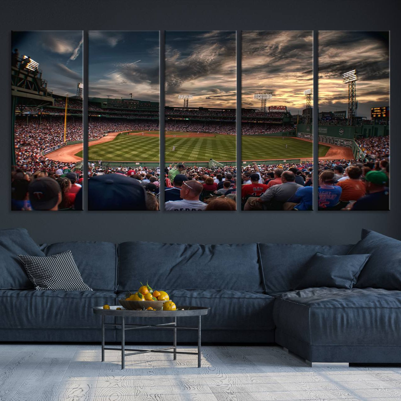 53432-MGV-CV-36X24-Boston Red Sox Baseball Team Print - Massachusetts Fenway Park Stadium Wall Art Canvas Print