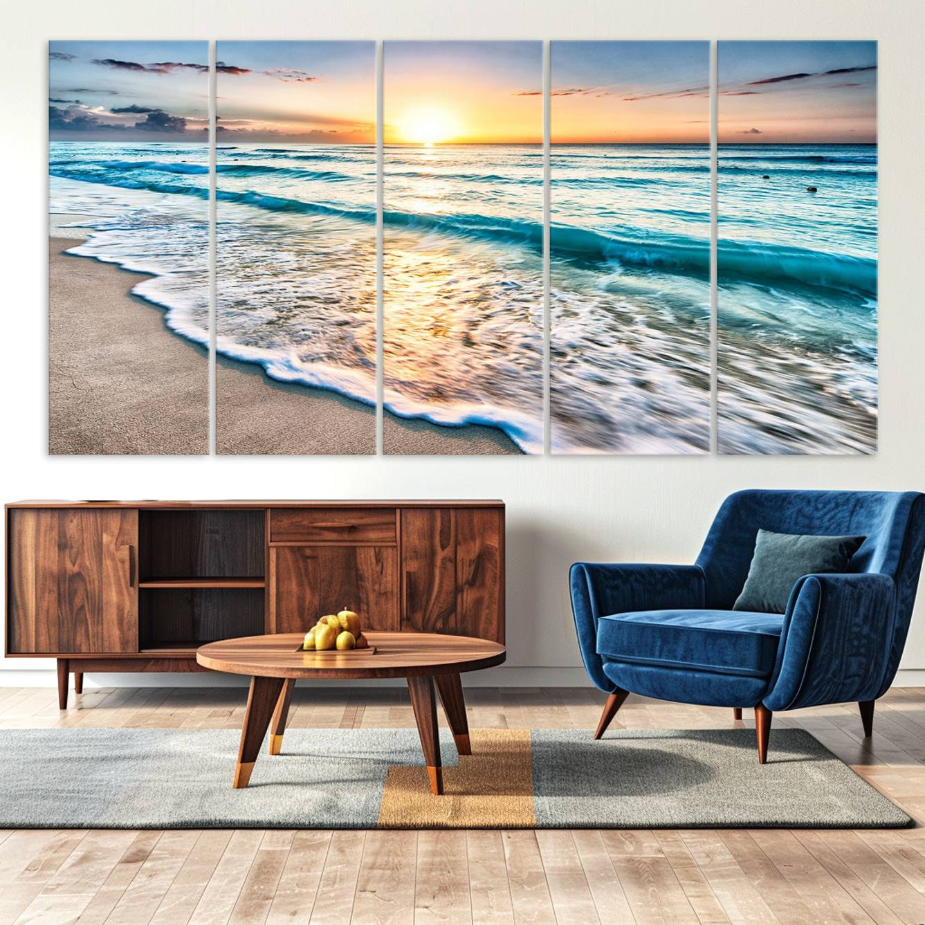 27815-MGV-CV-36X24-Coastal Sunset Wall Art Canvas, Ocean Beach Canvas Wall Art Beach Canvas, Coastal Sunset Tropical
