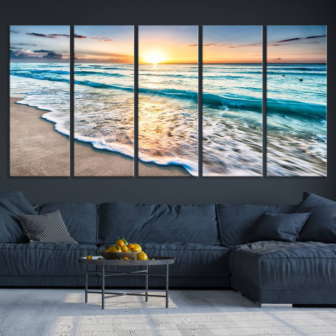 27815-MGV-CV-36X24-Coastal Sunset Wall Art Canvas, Ocean Beach Canvas Wall Art Beach Canvas, Coastal Sunset Tropical