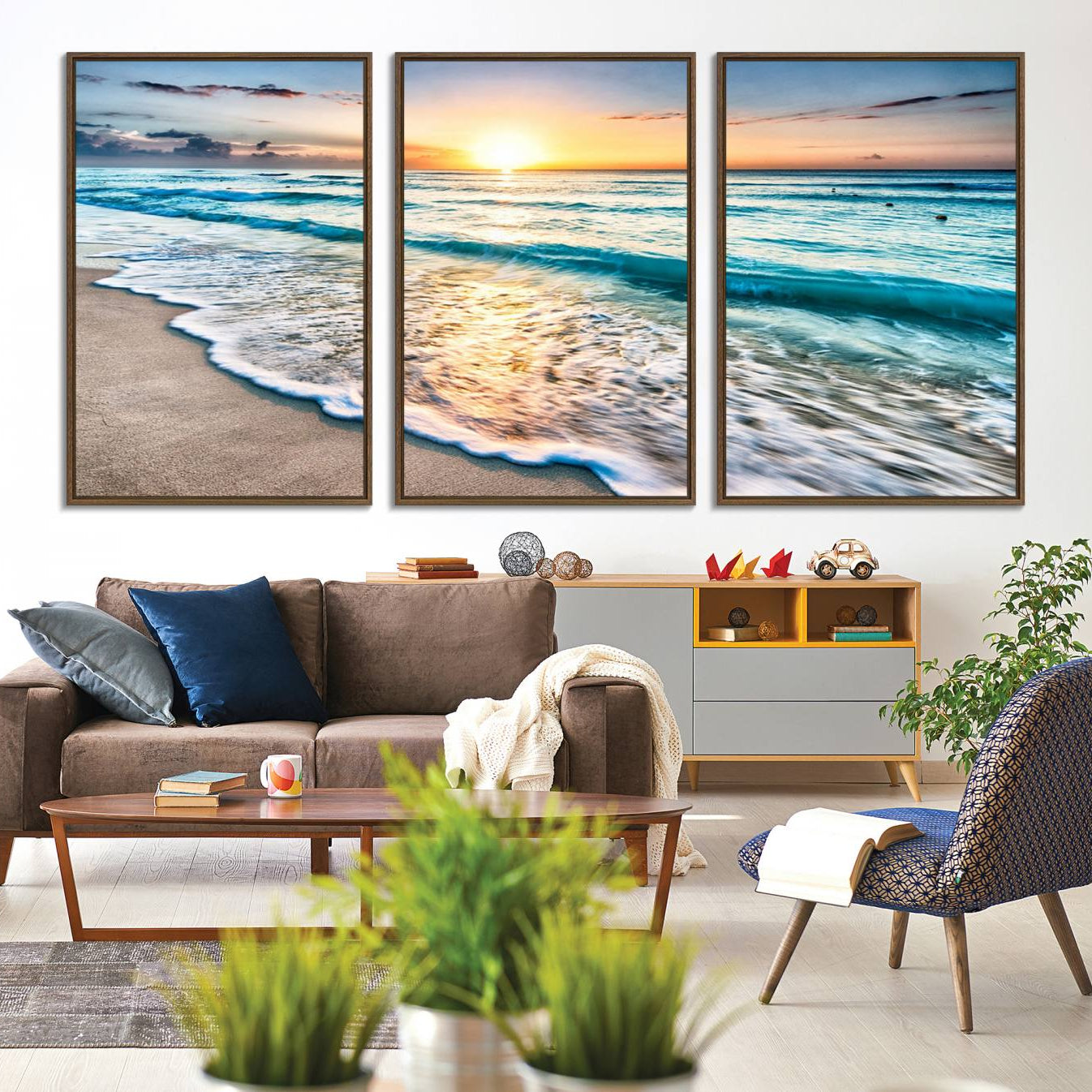 27815-MGV-CV-36X24-Coastal Sunset Wall Art Canvas, Ocean Beach Canvas Wall Art Beach Canvas, Coastal Sunset Tropical