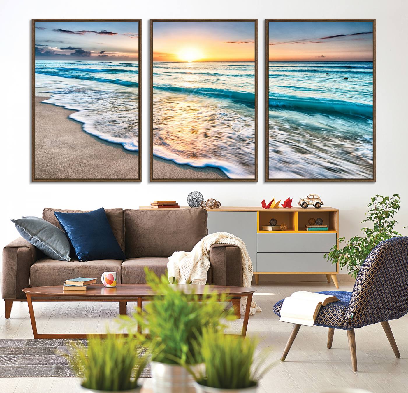 27815-MGV-CV-36X24-Coastal Sunset Wall Art Canvas, Ocean Beach Canvas Wall Art Beach Canvas, Coastal Sunset Tropical