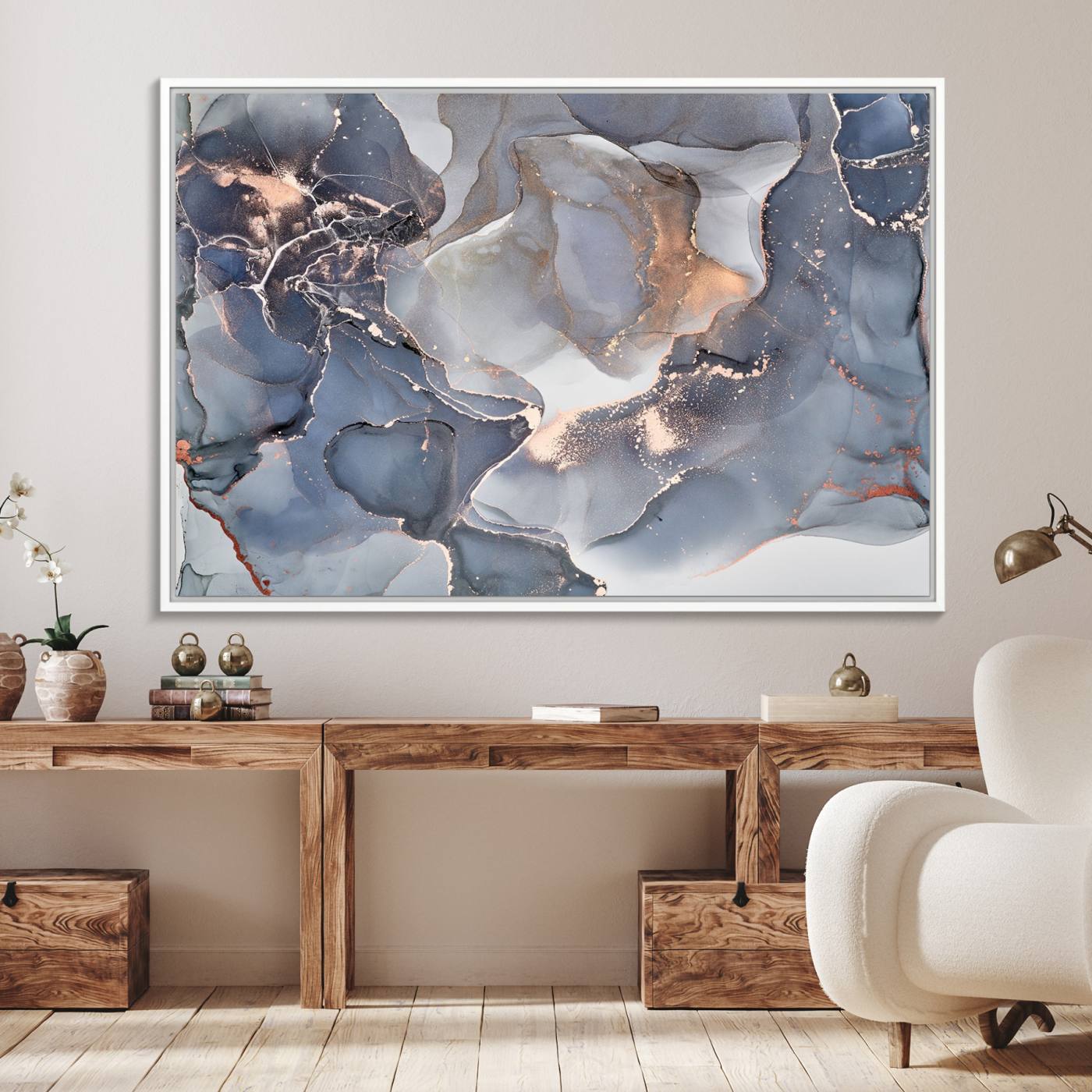 81843-MGV-FC-36X24_White-Contemporary Art Gray Gold Abstract Canvas Art Print