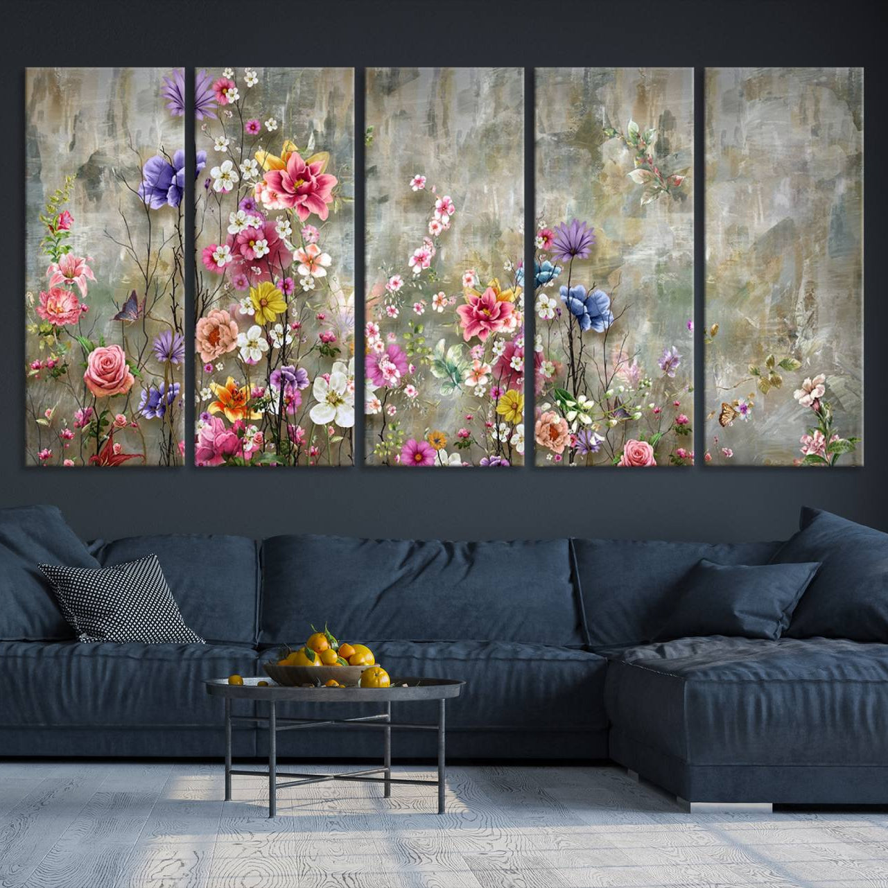 -Cozy Flowers Painting on Canvas Wall Art Floral Canvas Print