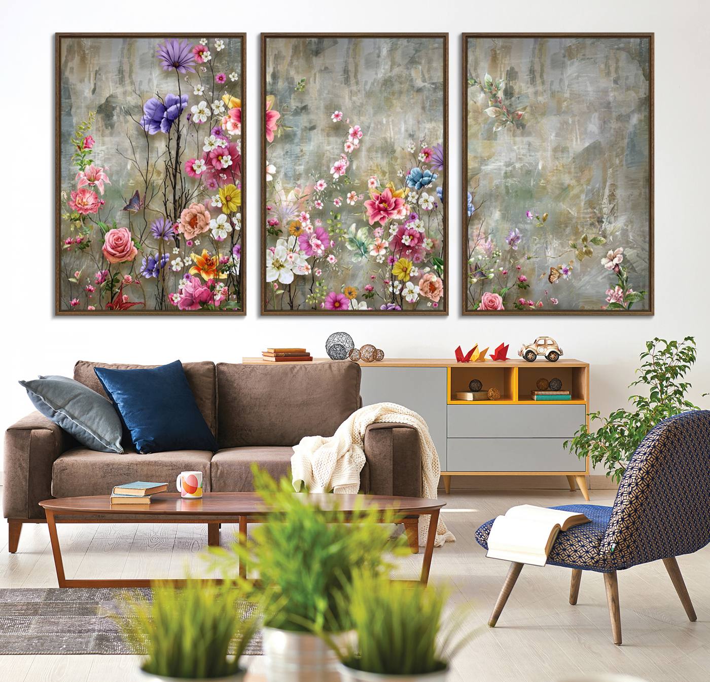 96650-MGV-CV-36X24-Cozy Flowers Painting on Canvas Wall Art Floral Canvas Print