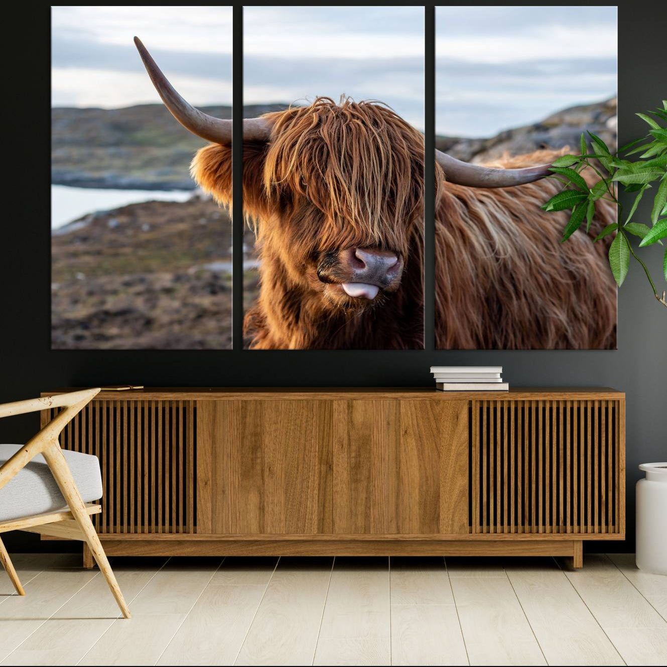 -Cuddly Highland Cow Canvas Photo Wall Art Print Highlands Art Cute Animal Wall Art