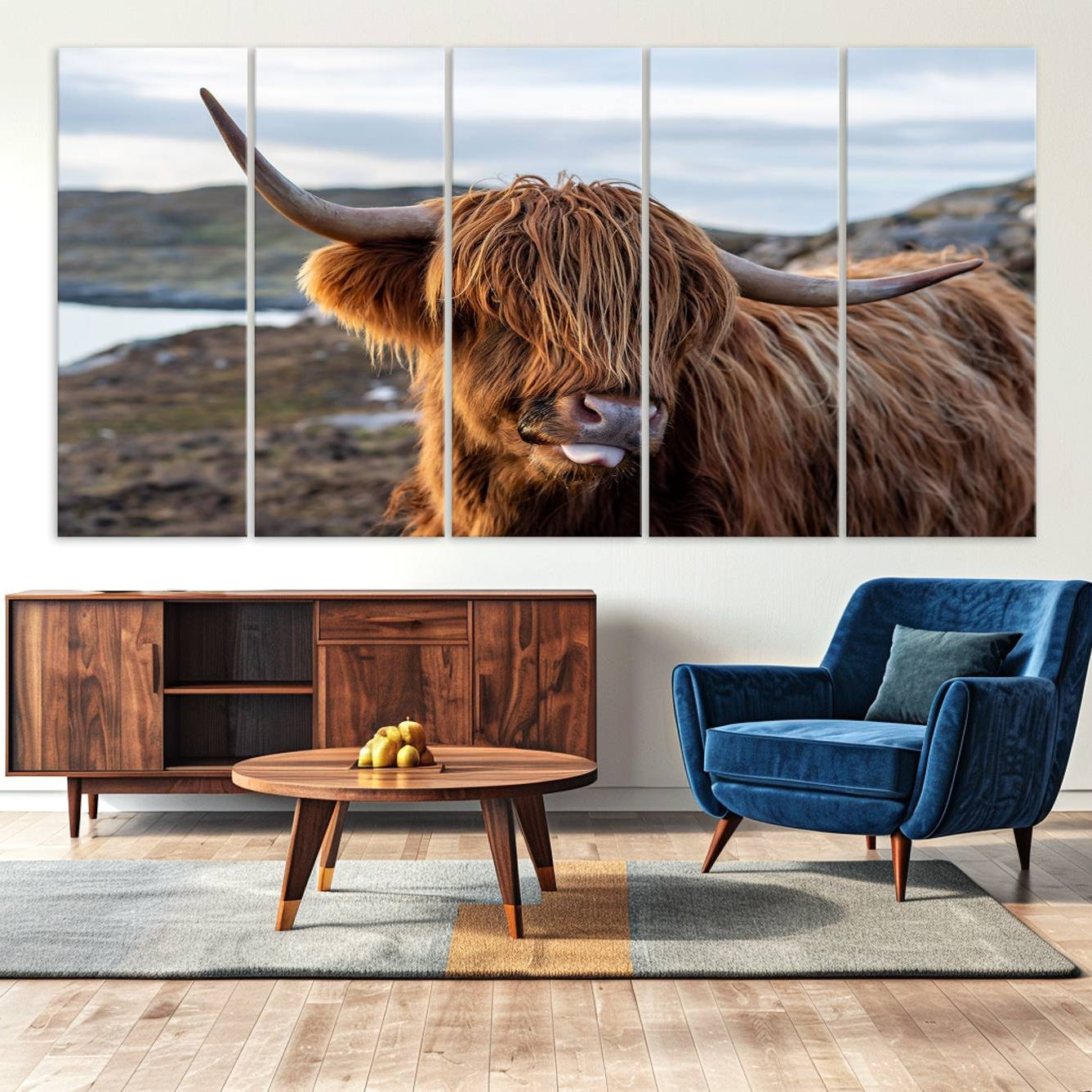 -Cuddly Highland Cow Canvas Photo Wall Art Print Highlands Art Cute Animal Wall Art