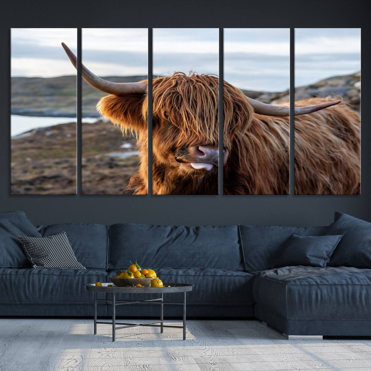 -Cuddly Highland Cow Canvas Photo Wall Art Print Highlands Art Cute Animal Wall Art