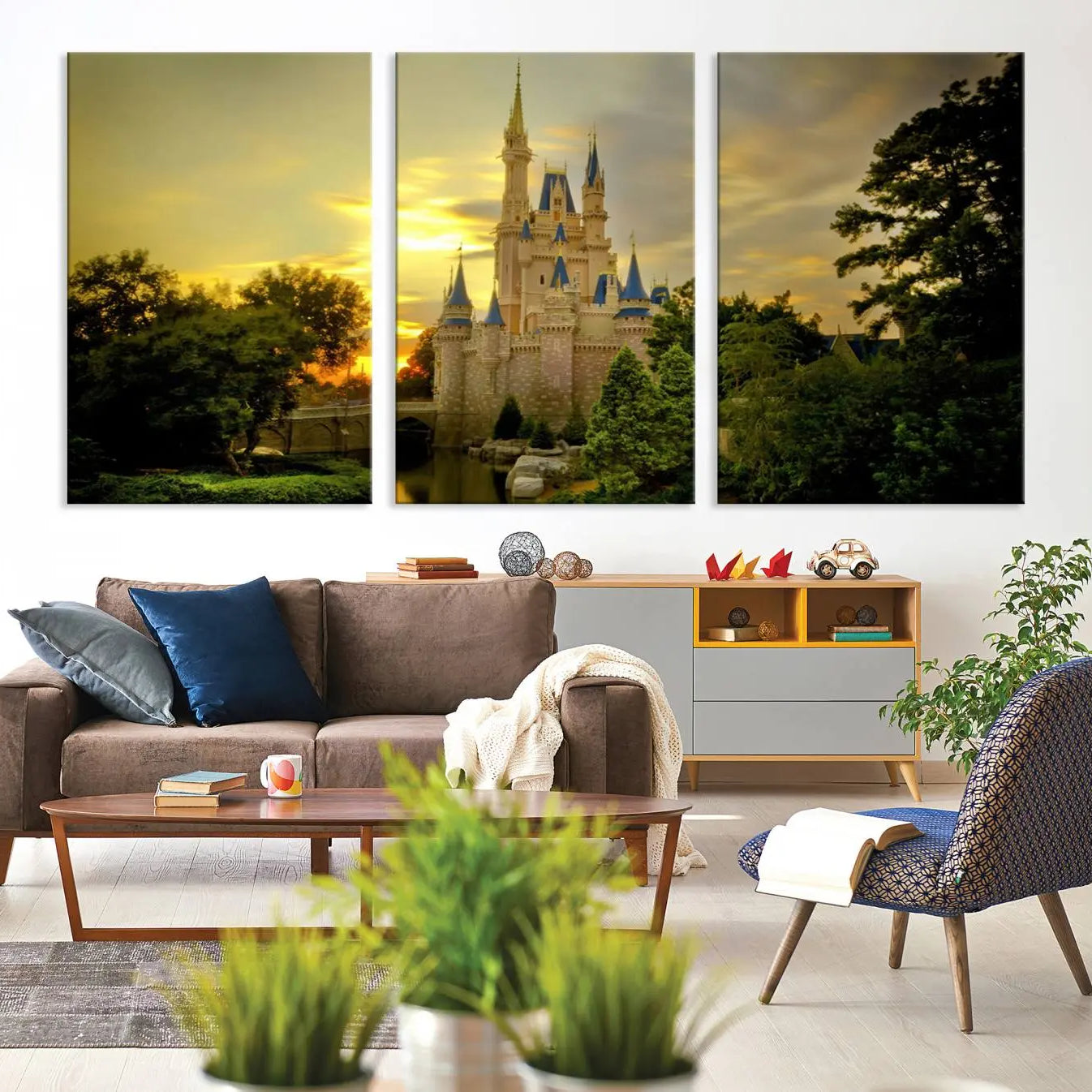 -Disney Castle Wall Art Print, Disneyland Castle Wall Art, Disneyland Print, Living Kids Home Room