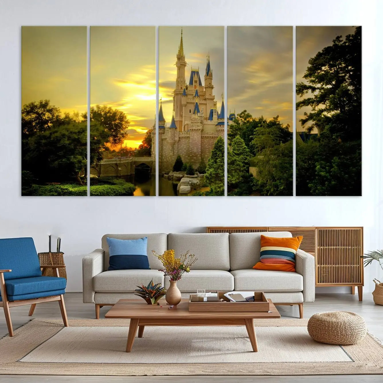 -Disney Castle Wall Art Print, Disneyland Castle Wall Art, Disneyland Print, Living Kids Home Room
