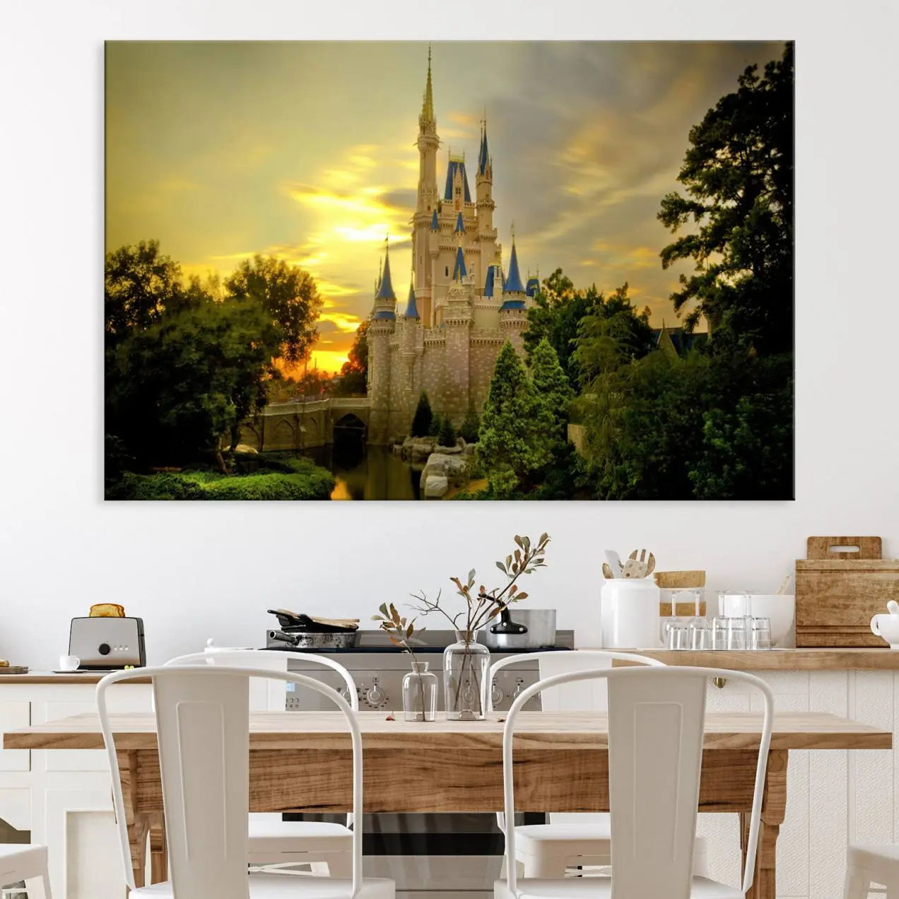 98452-MGV-CV-36X24-Disney Castle Wall Art Canvas Print – Magical Disneyland Castle Fantasy Artwork for Kids Room, Home, Office Decor