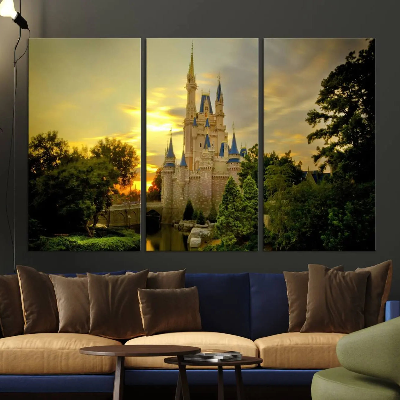 98452-MGV-CV-36X24-Disney Castle Wall Art Canvas Print – Magical Disneyland Castle Fantasy Artwork for Kids Room, Home, Office Decor