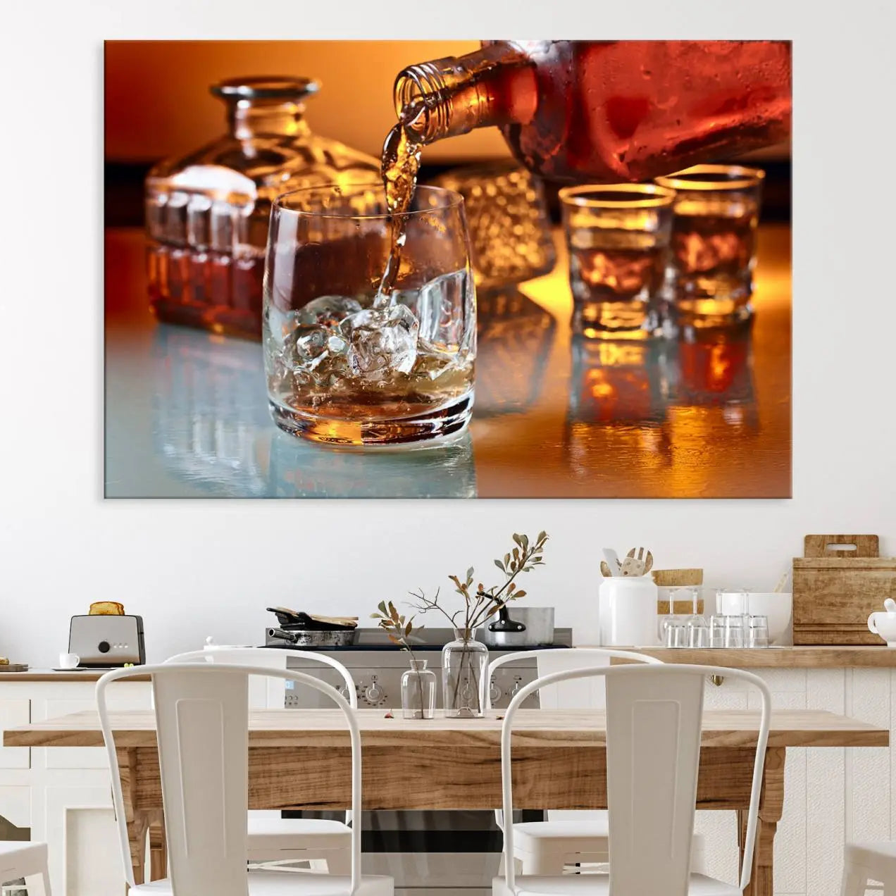 55963-MGV-CV-36X24-Elegant Whiskey Canvas Wall Art Print Scotch Art Bourbon Art