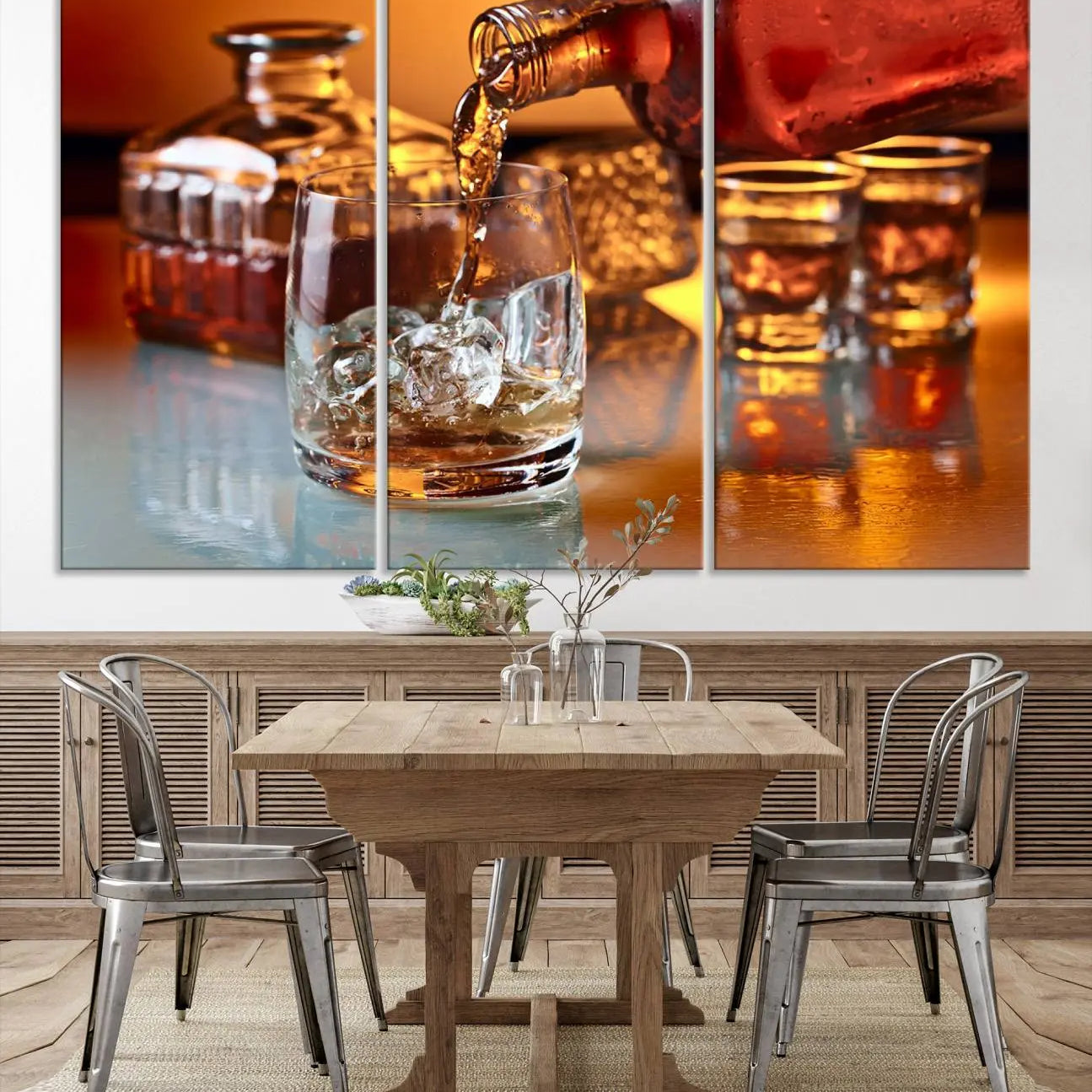 -Elegant Whiskey Canvas Wall Art Print Scotch Art Bourbon Art