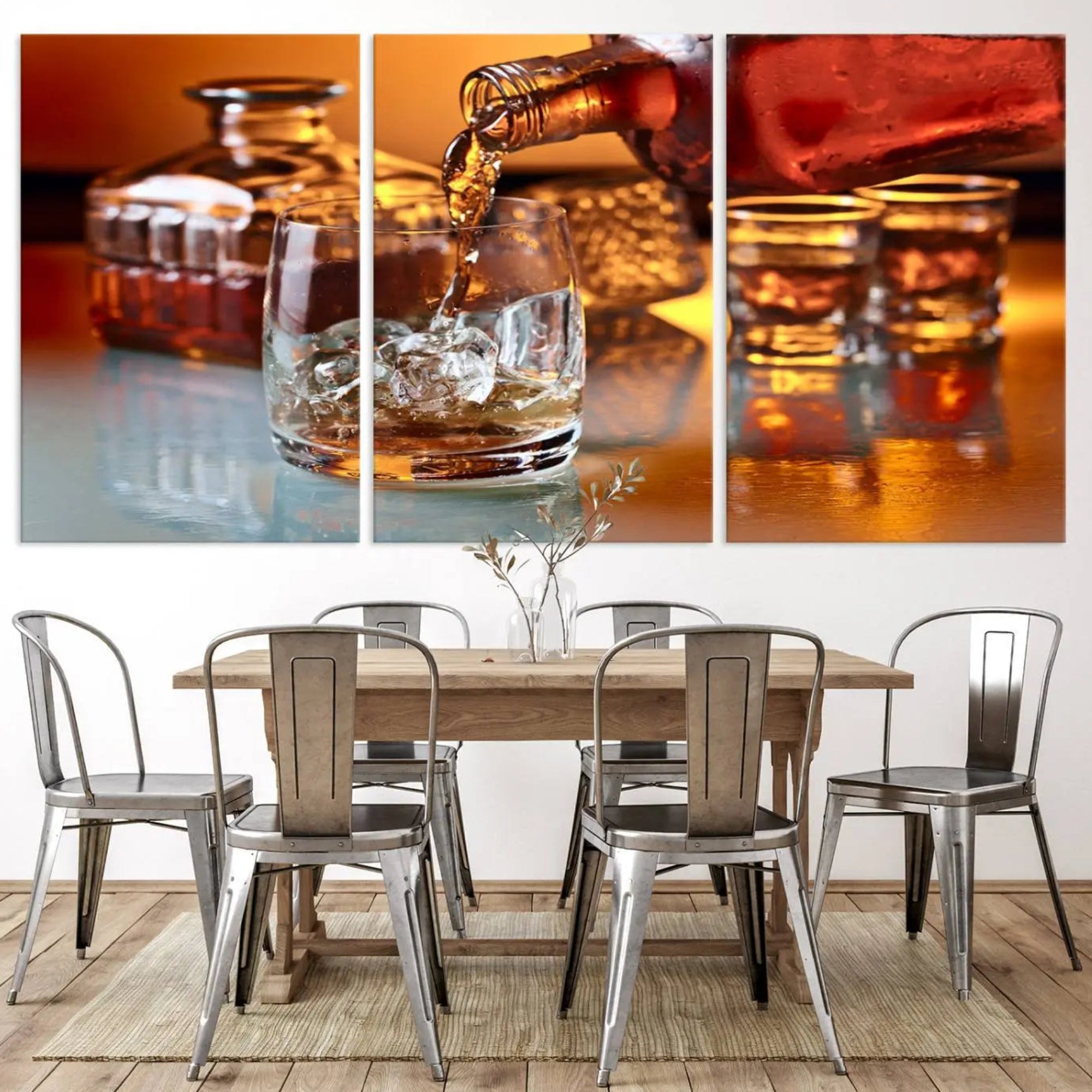55963-MGV-CV-36X24-Elegant Whiskey Canvas Wall Art Print Scotch Art Bourbon Art