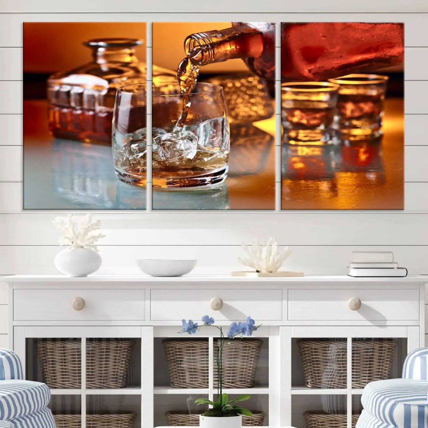 -Elegant Whiskey Canvas Wall Art Print Scotch Art Bourbon Art