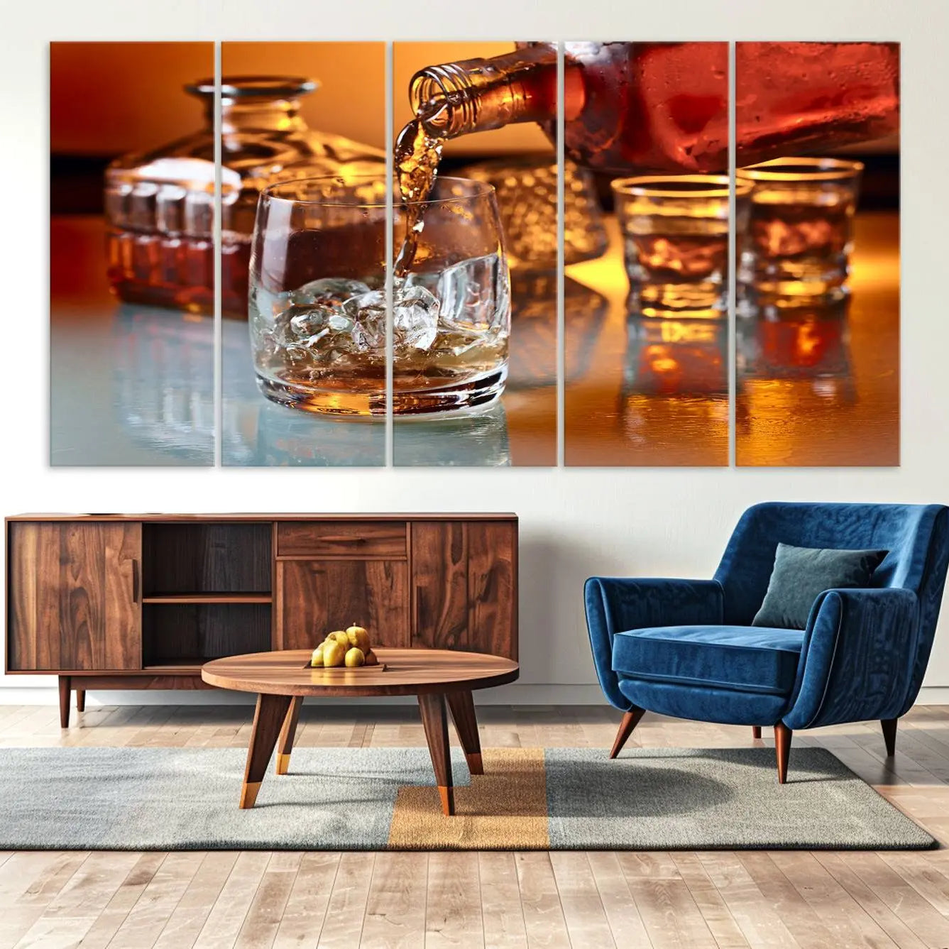 -Elegant Whiskey Canvas Wall Art Print Scotch Art Bourbon Art