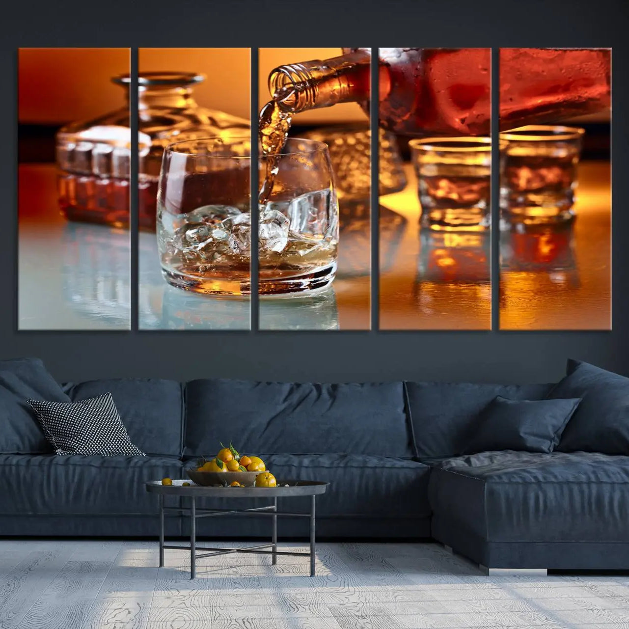 -Elegant Whiskey Canvas Wall Art Print Scotch Art Bourbon Art