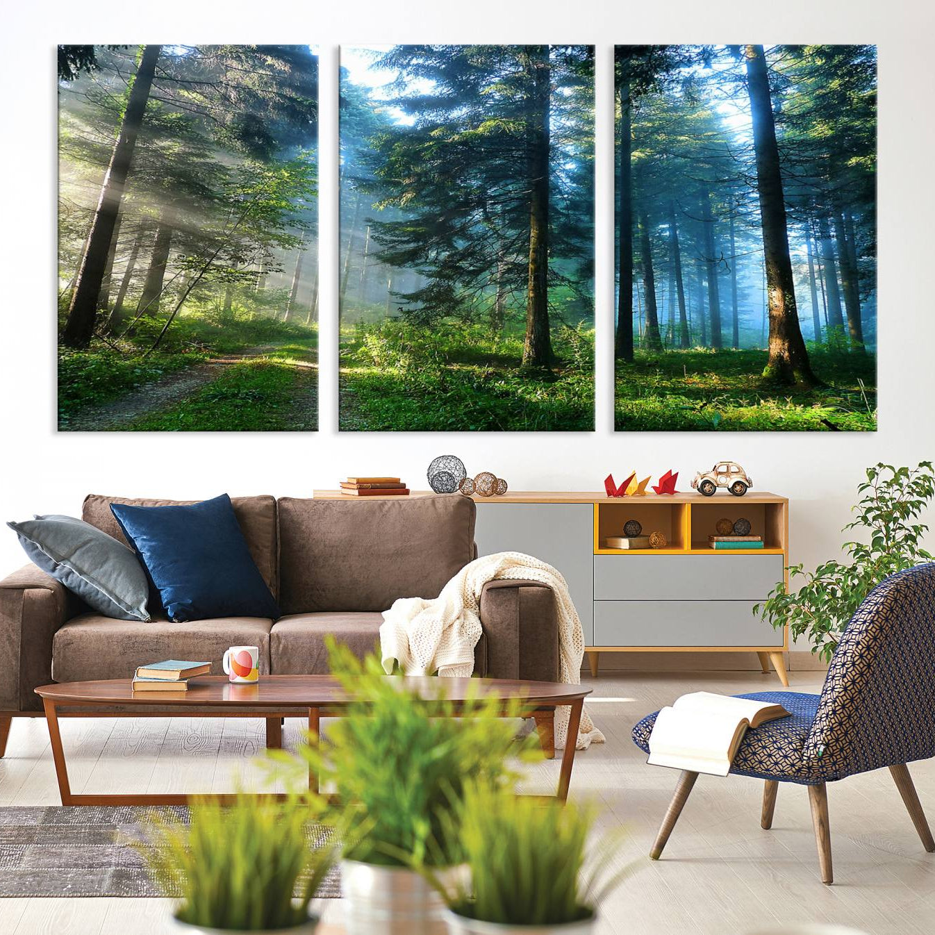 -Forest Sun Shine Wall Art Canvas Print