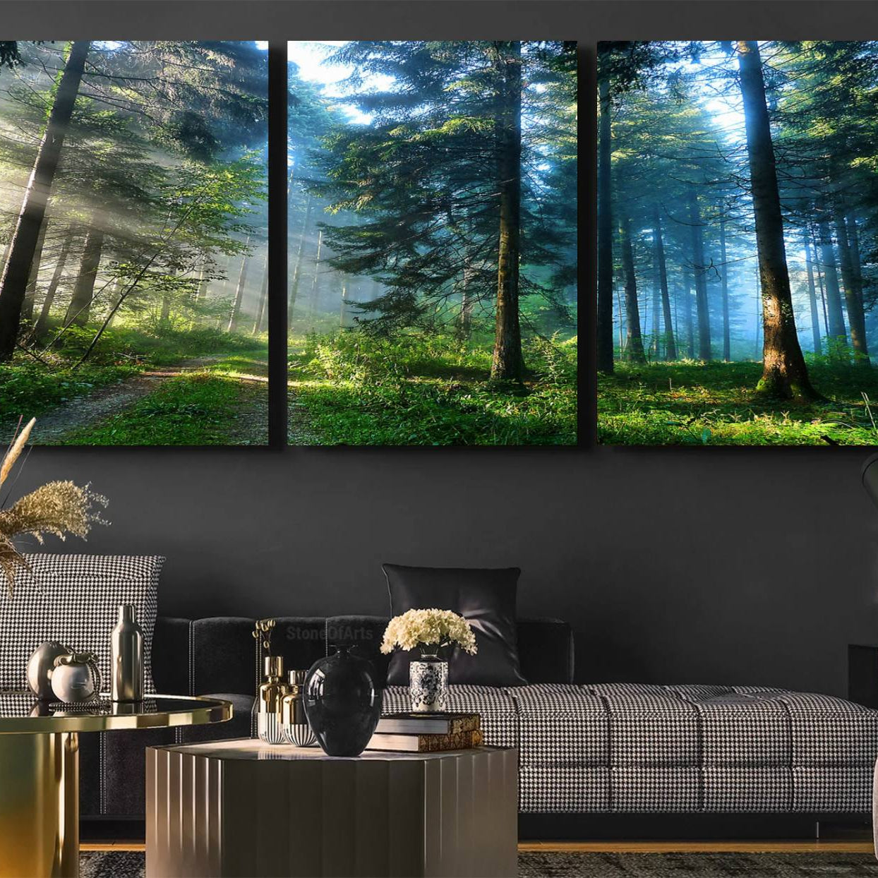 -Forest Sun Shine Wall Art Canvas Print