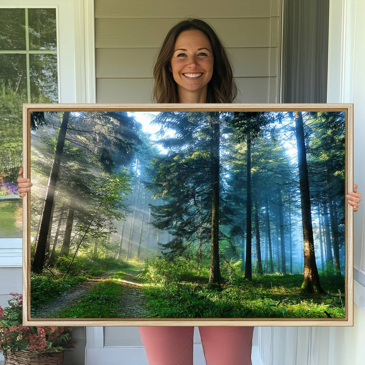 -Forest Sun Shine Wall Art Canvas Print