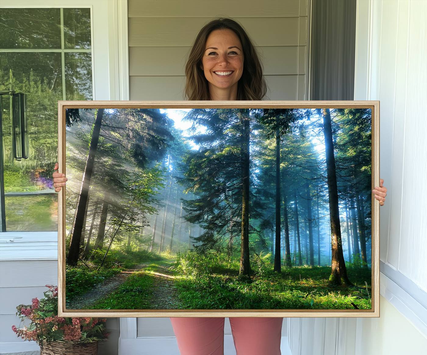 -Forest Sun Shine Wall Art Canvas Print