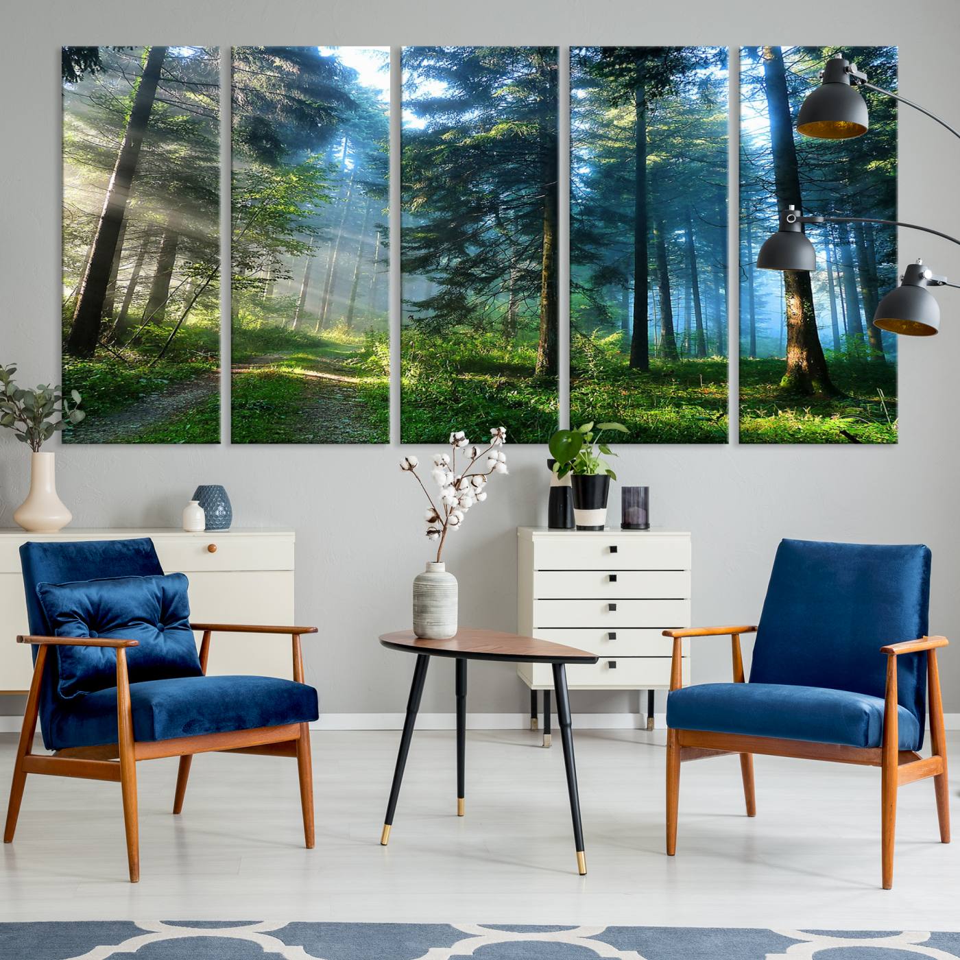 -Forest Sun Shine Wall Art Canvas Print