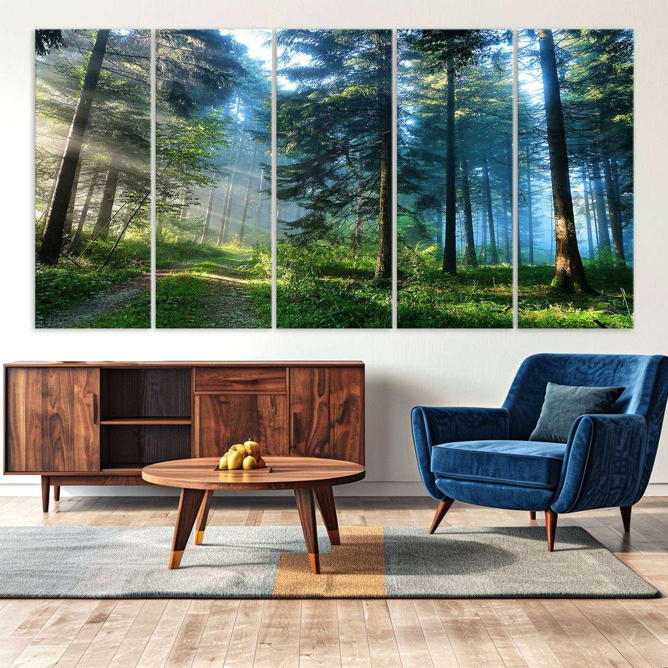 -Forest Sun Shine Wall Art Canvas Print