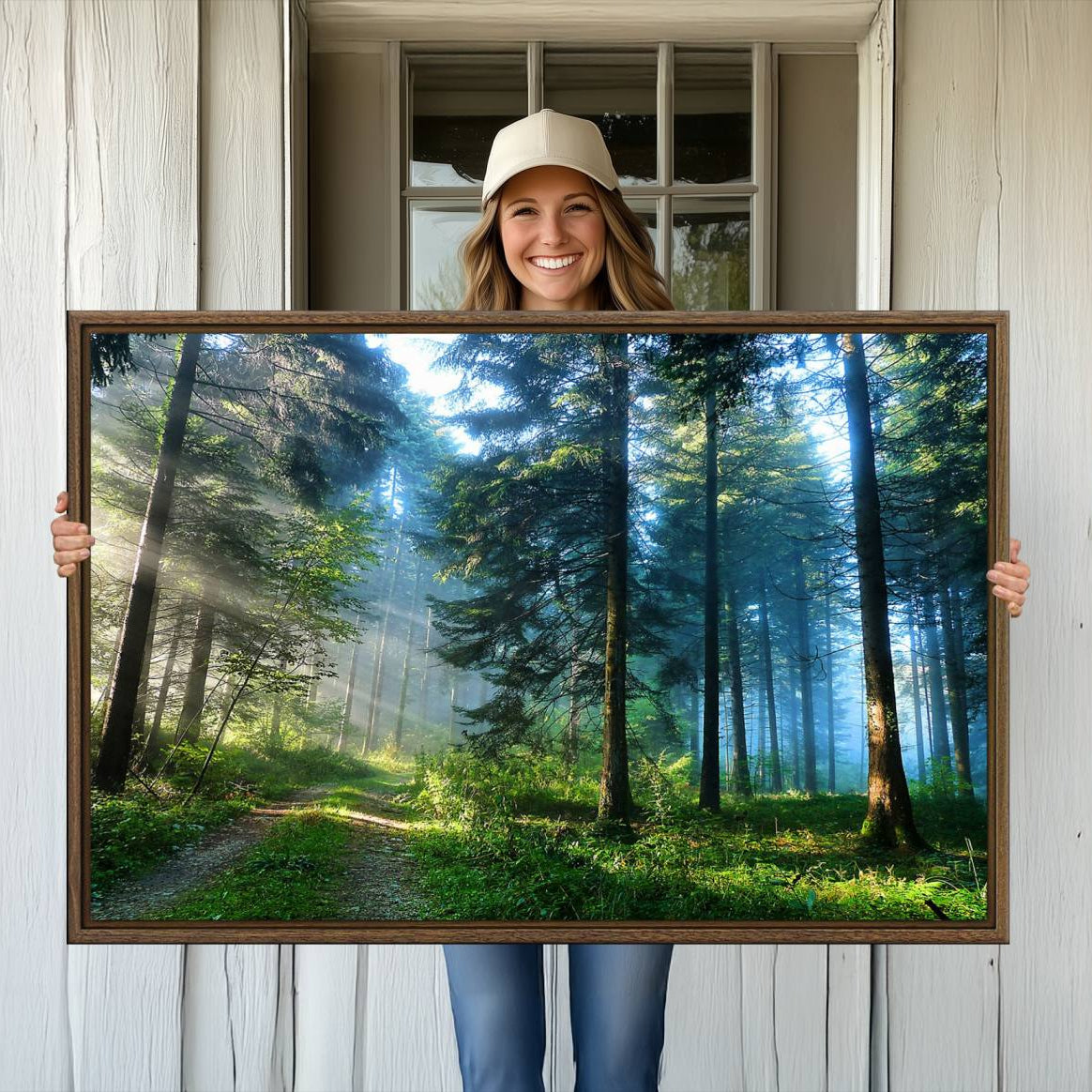 -Forest Sun Shine Wall Art Canvas Print