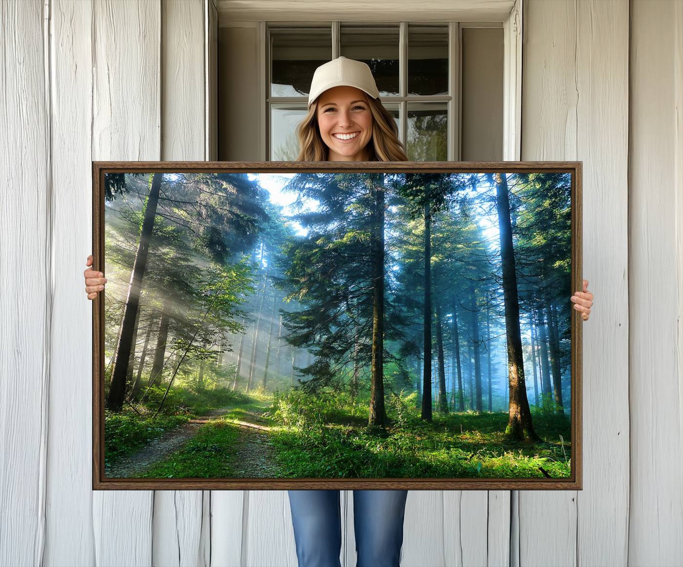 -Forest Sun Shine Wall Art Canvas Print
