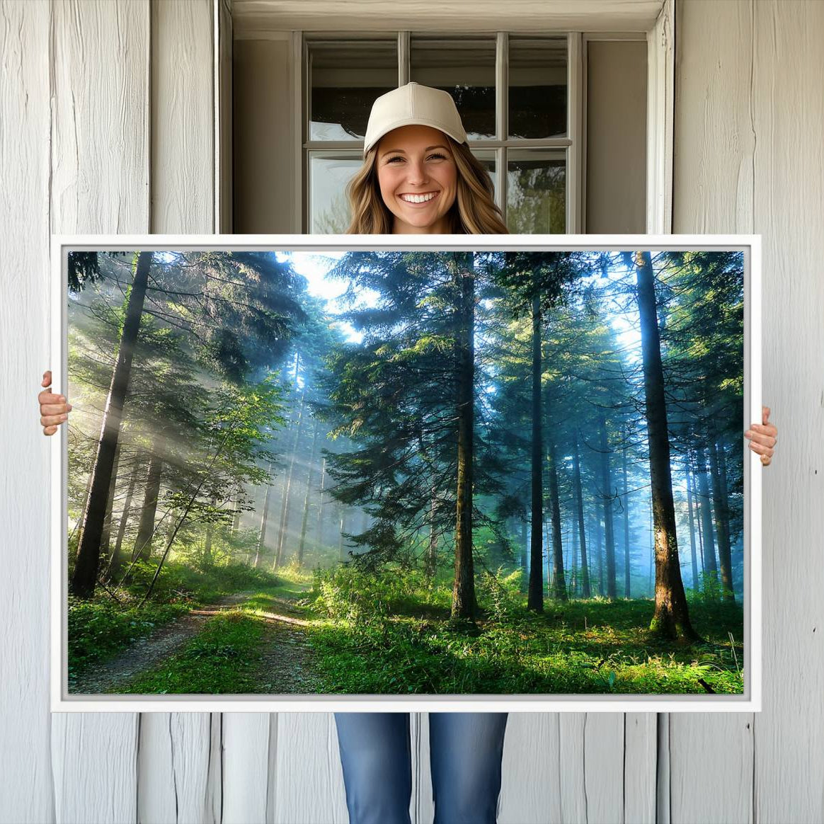 -Forest Sun Shine Wall Art Canvas Print