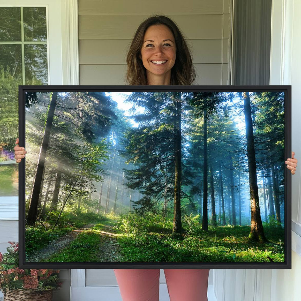 -Forest Sun Shine Wall Art Canvas Print