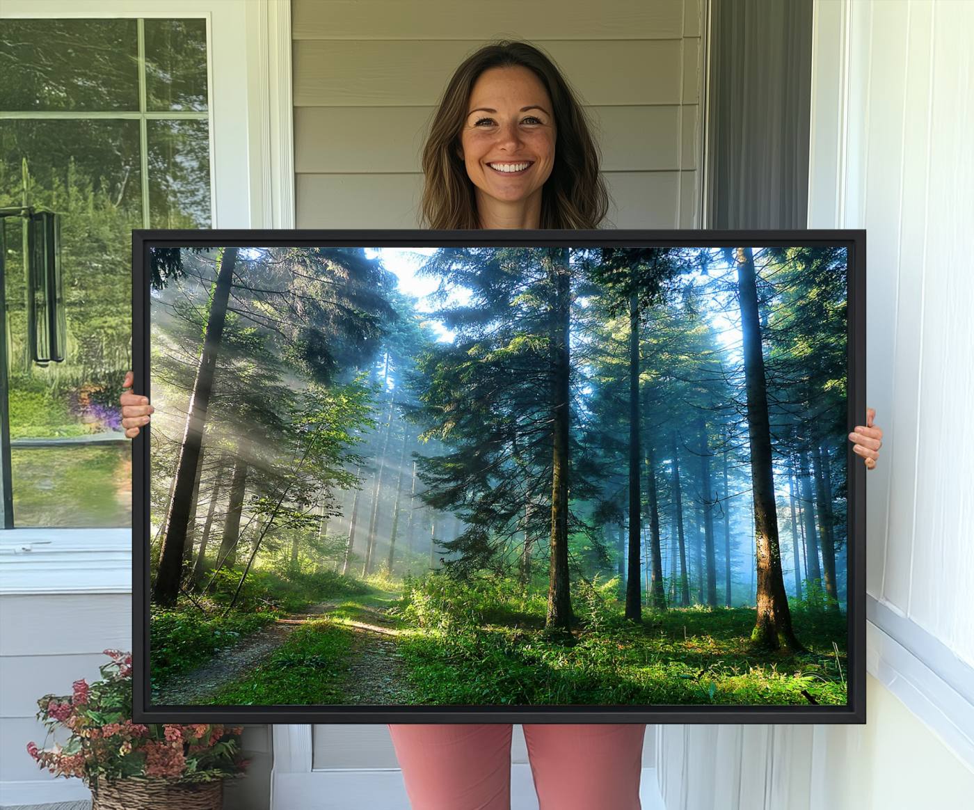 -Forest Sun Shine Wall Art Canvas Print