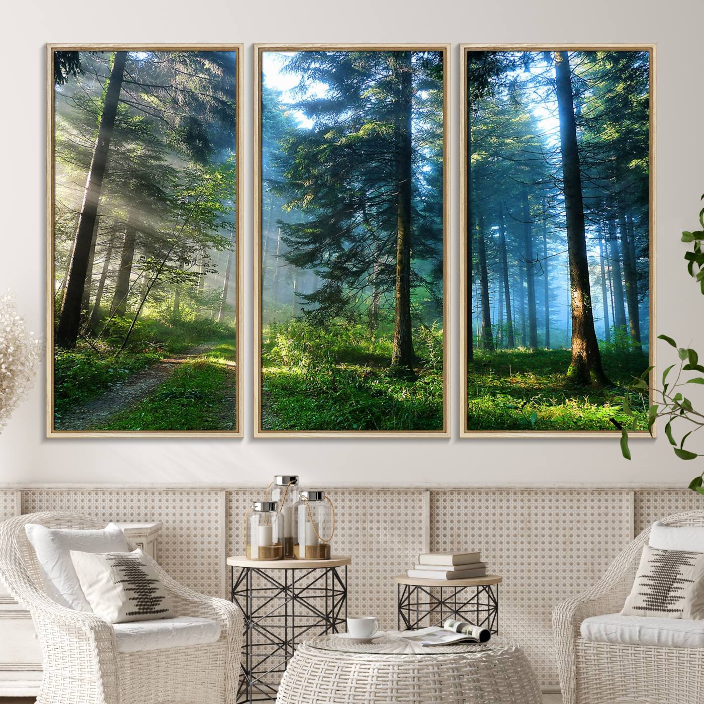 -Forest Sun Shine Wall Art Canvas Print